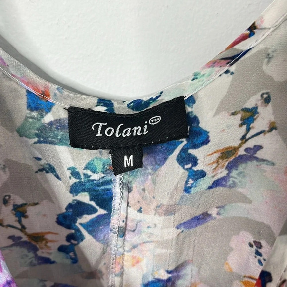 Tolani Kaylie Gray Floral Abstract Viscose Midi Dress - Picture 4 of 8